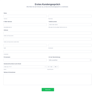 Formular Für Das Erste Kundengespräch Form Template