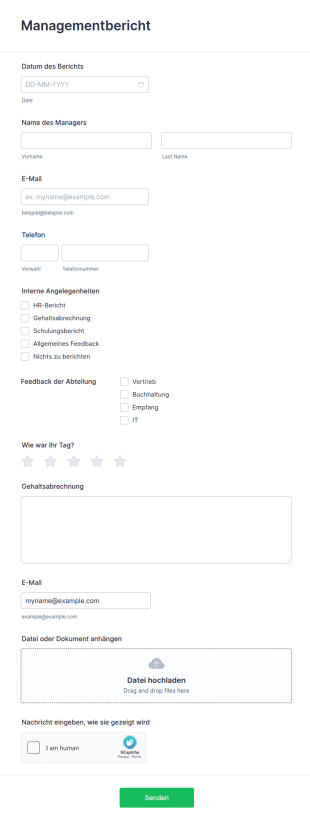 Formular Für Den Abteilungsbericht