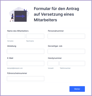 Formular Für Den Antrag Auf Versetzung Eines Mitarbeiters Form Template