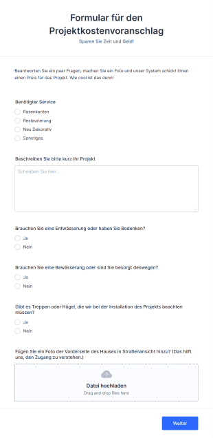 Formular Für Den Projektkostenvoranschlag Form Template