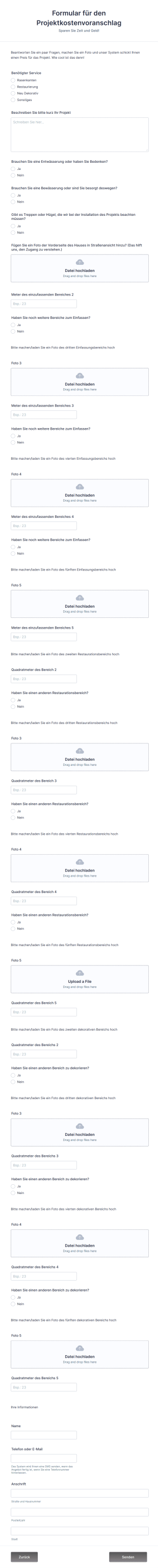 Formular Für Den Projektkostenvoranschlag Form Template