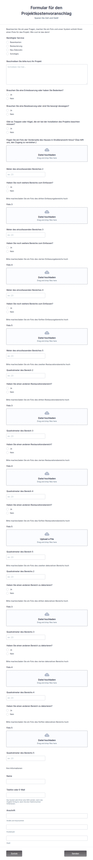 Formular Für Den Projektkostenvoranschlag