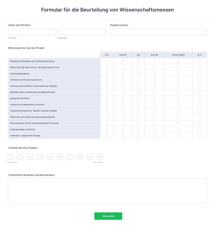 Formular Für Die Beurteilung Von Wissenschaftsmessen