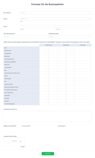 Formular Für Die Businspektion