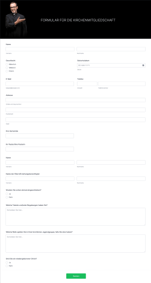 Formular Für Die Kirchenmitgliedschaft Form Template