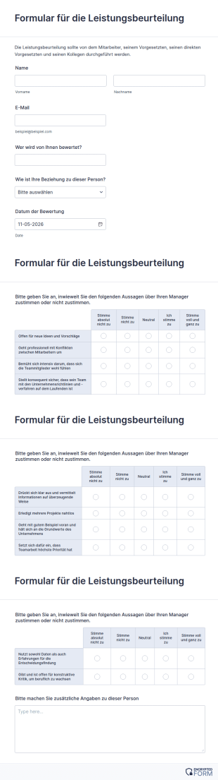 Formular Für Die Leistungsbeurteilung