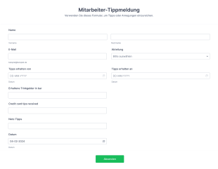 Formular Für Die Meldung Von Tipps Durch Mitarbeiter Form Template