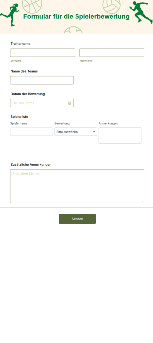 Formular Für Die Spielerbewertung
