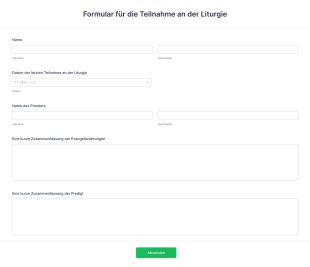 Formular Für Die Teilnahme An Der Liturgie Form Template