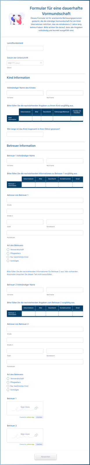 Formular Für Eine Dauerhafte Vormundschaft