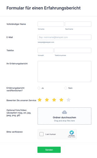 Formular Für Einen Erfahrungsbericht