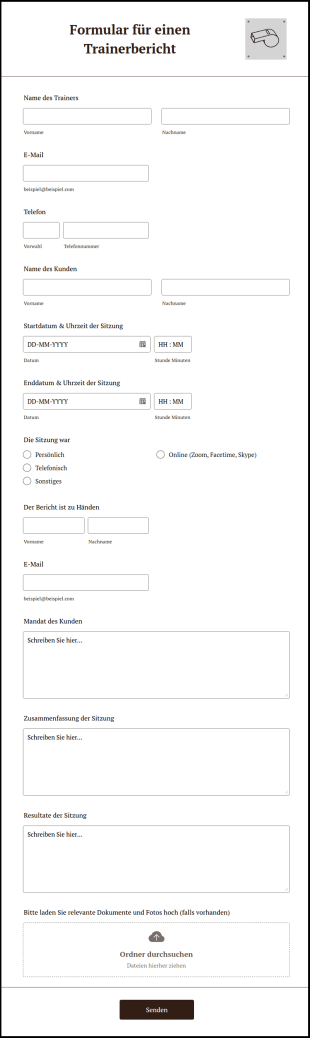 Formular Für Einen Trainerbericht