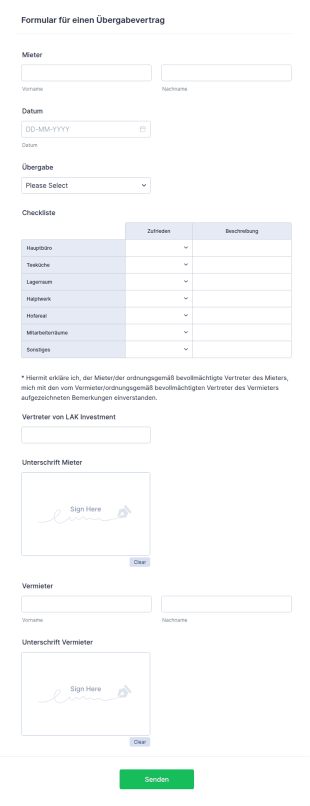 Formular Für Einen Übergabevertrag