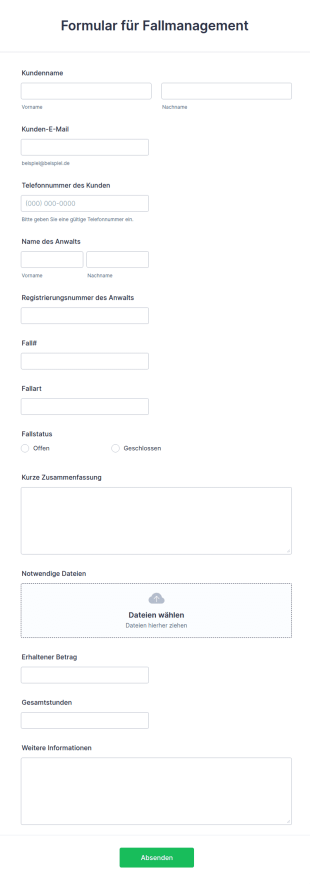 Formular Für Fallmanagement