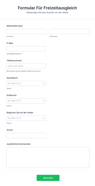 Formular Für Freizeitausgleich