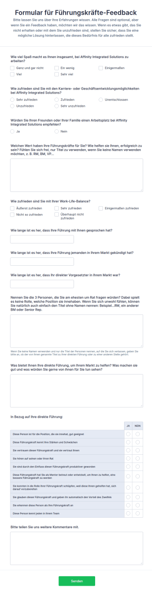 Formular Für Führungskräfte Feedback
