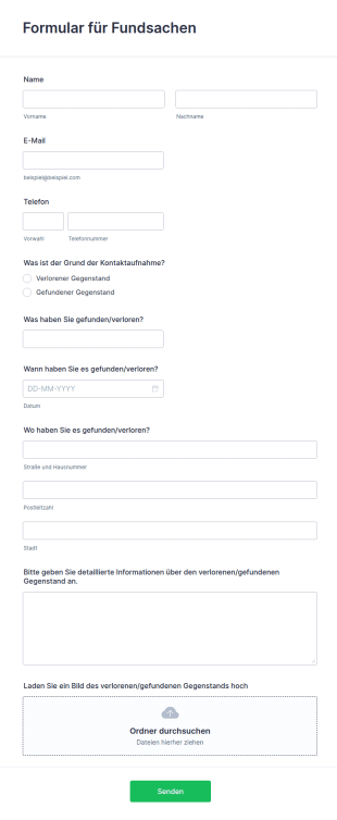Formular Für Fundsachen