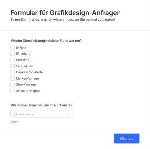 Formular Für Grafikdesign Anfragen Form Template