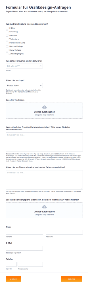 Formular Für Grafikdesign Anfragen