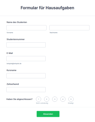 Formular Für Hausaufgaben
