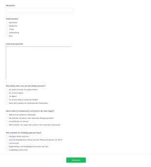 Formular Für Hautschutz Unterweisung
