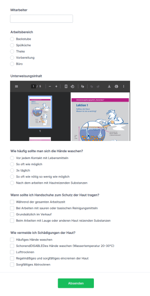 Formular Für Hautschutz Unterweisung