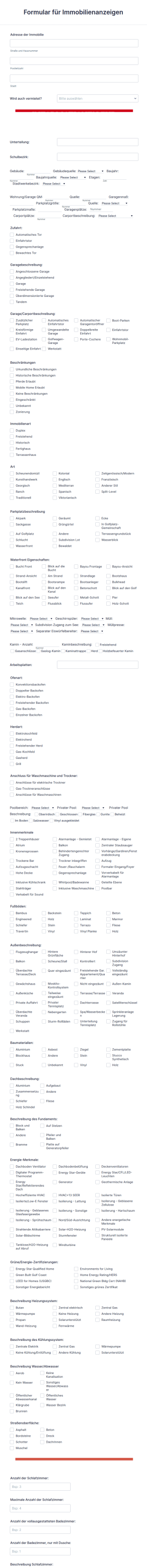Formular Für Immobilienanzeigen