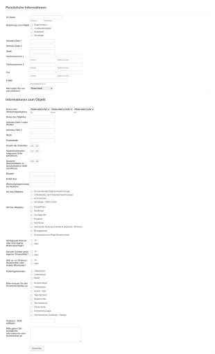 Formular Für Immobilieninformationen
