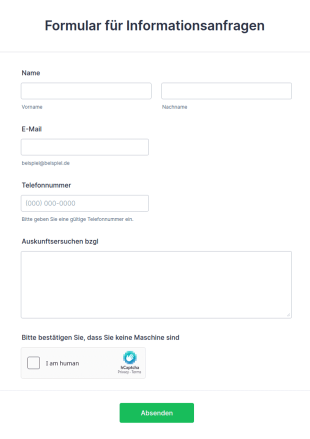 Formular Für Informationsanfragen