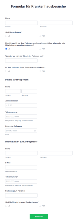 Formular Für Krankenhausbesuche