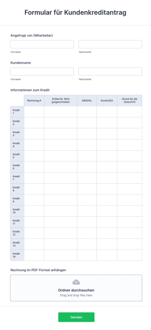 Formular Für Kundenkreditantrag