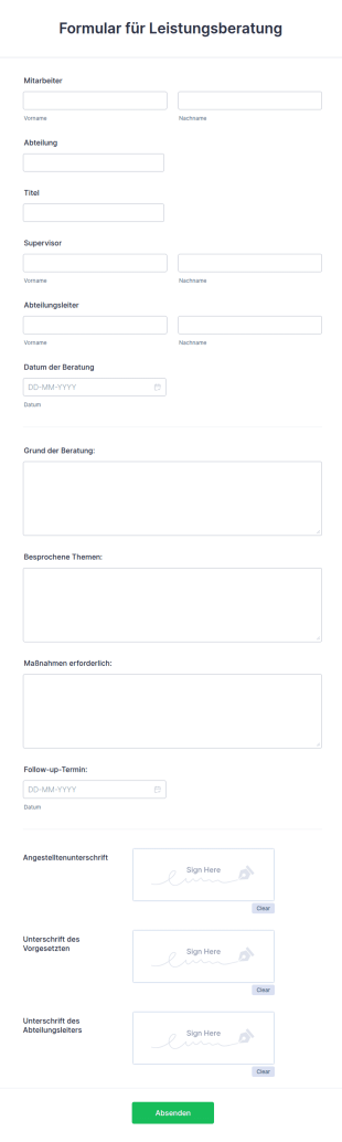 Formular Für Leistungsberatung