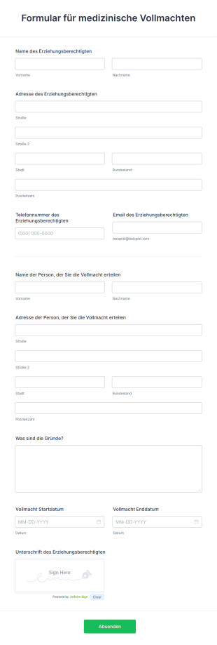 Formular Für Medizinische Vollmachten