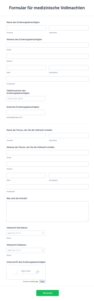 Formular Für Medizinische Vollmachten
