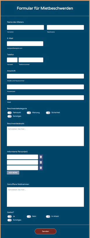 Formular Für Mietbeschwerden