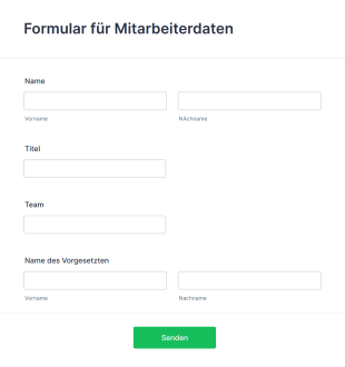 Formular Für Mitarbeiterdaten Form Template