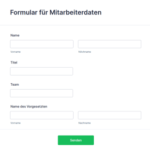 Formular Für Mitarbeiterdaten