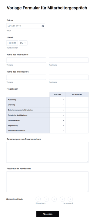 Vorlage Formular Für Mitarbeitergespräch
