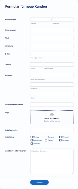 Formular Für Neue Kunden
