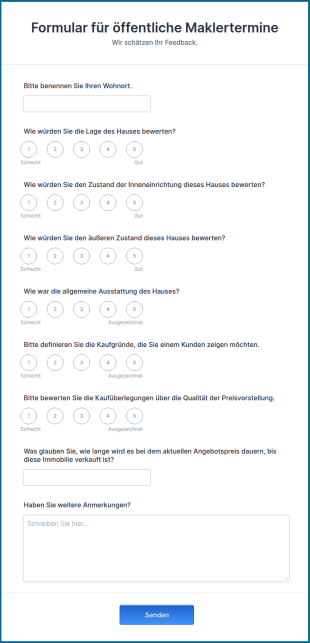Formular Für öffentliche Maklertermine