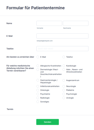 Formular Für Patiententermine