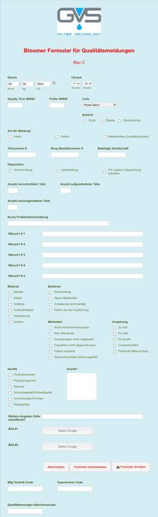 Formular Für Qualitätsmeldungen Form Template