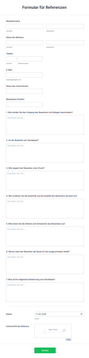 Formular Für Referenzen