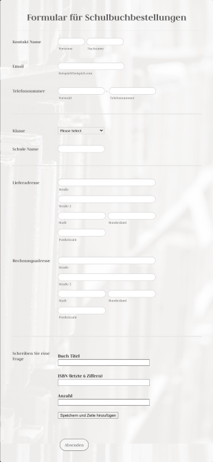 Formular Für Schulbuchbestellungen