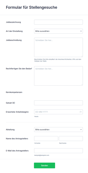 Formular Für Stellengesuche