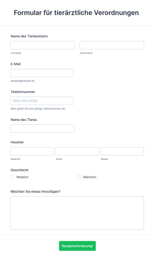 Formular Für Tierärztliche Verordnungen