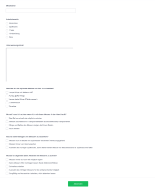 Formular Für Unterweisung Messer Form Template