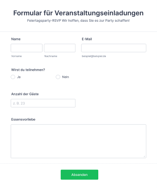 Formular Für Veranstaltungseinladungen Form Template