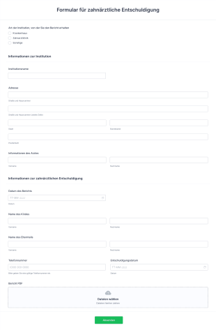 Formular Für Zahnärztliche Entschuldigung