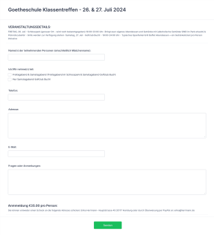 Formular Klassentreffen Form Template